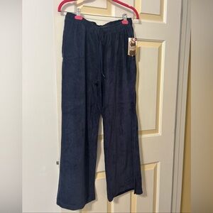 Avia Dark Blue velour lounge Pants with pockets size medium